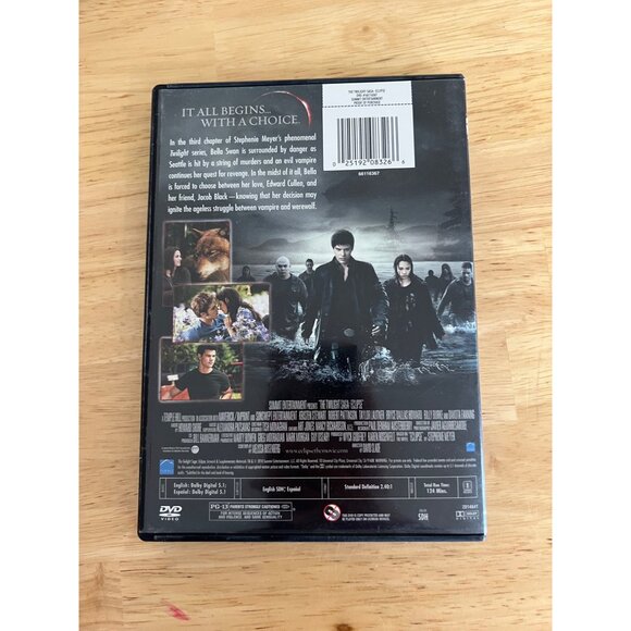 The Twilight Saga Eclipse DVD 2010 Romance Movie Kristen Stewart Pre-Owned - Picture 4 of 4